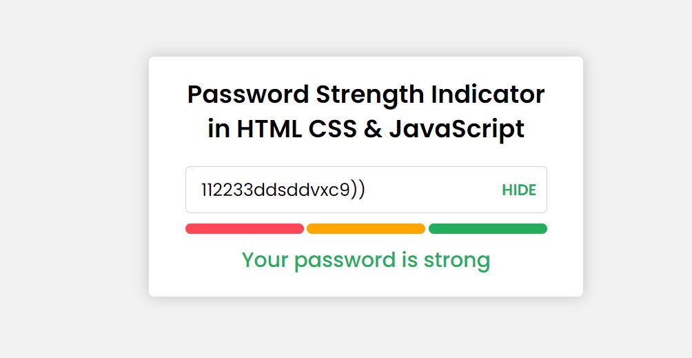 Password Strength Indicator - Coding To Time